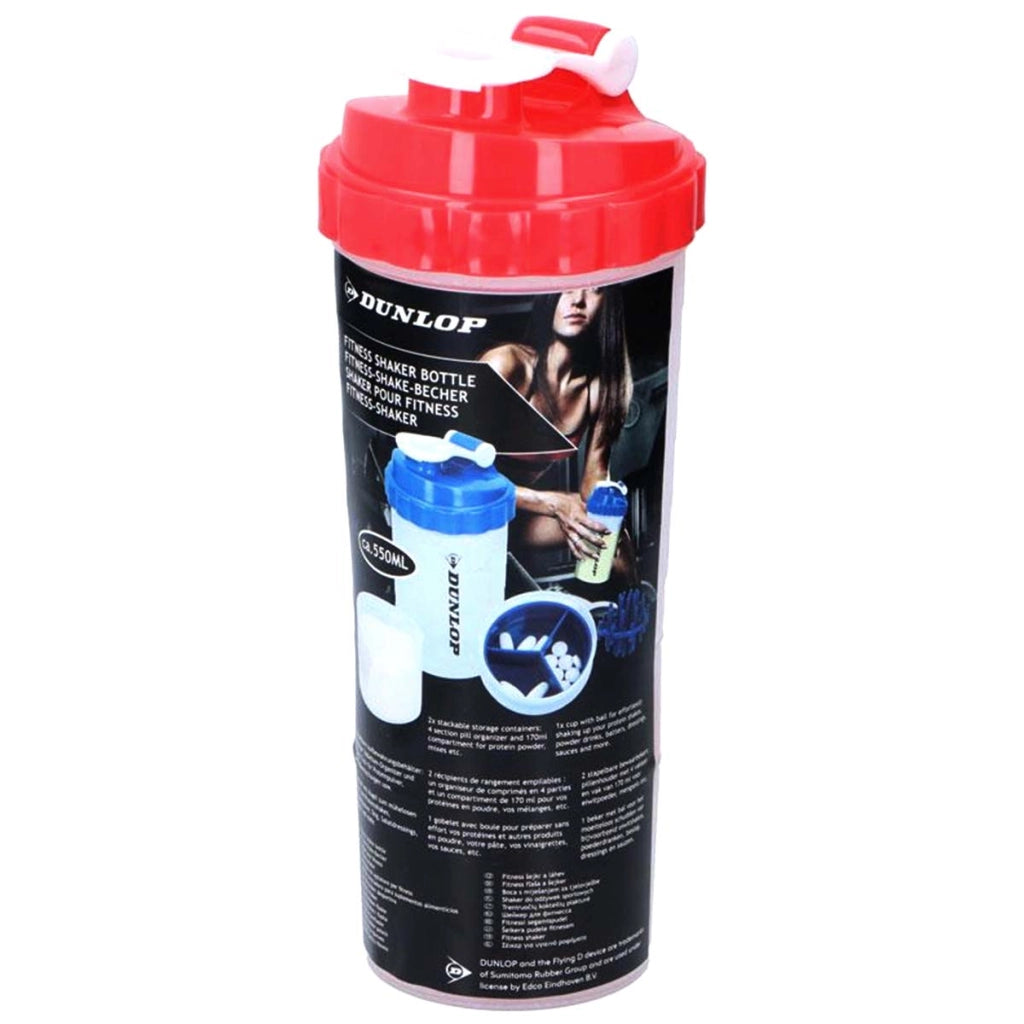 Bottiglia sportiva 550 ml Shaker con chiusura Rosso Dunlop