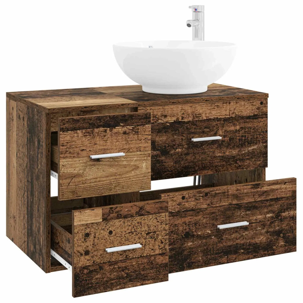 Set di mobili per il bagno 2 pz Legno antico 3403998