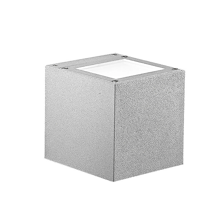Silver Applique LED 9W Biemissione Quadrata IP65 3000K Grigia - Illuminazione di Design per Esterni in Alluminio
