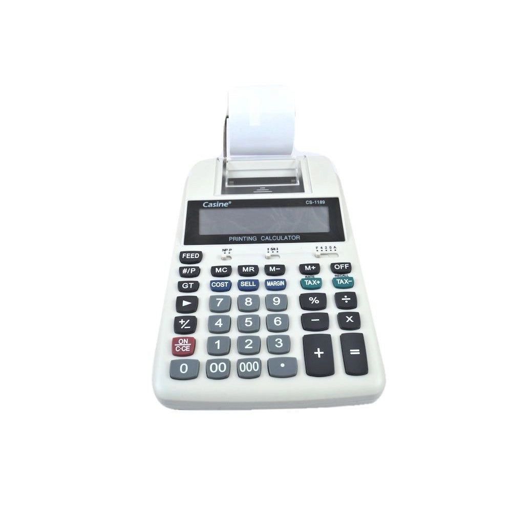 Trade Shop - Calcolatrice Elettronica Stampante 12 Cifre Stampa A Nastro Ufficio Cs-1189 -
