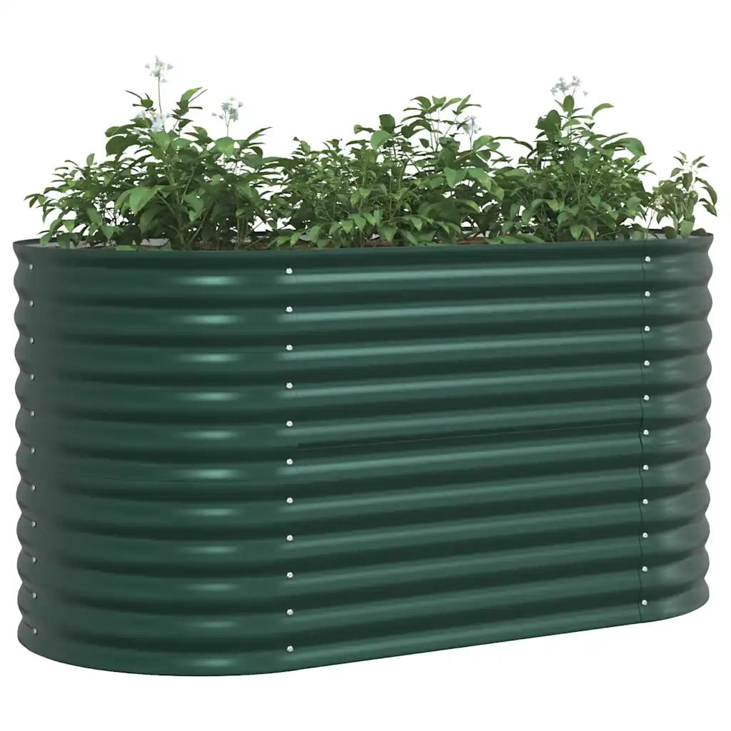 Fioriere | Cassetta per fiori | Letto Rialzato Verde 160 x 80 x 81 cm Acciaio
