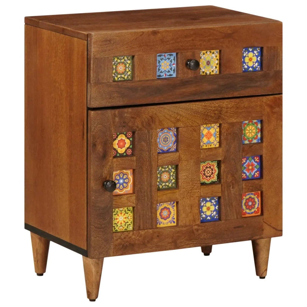 Comodino | Armadio da Notte | Mobiletto da notte con cassetto Marrone 50 x 33 x 60 cm