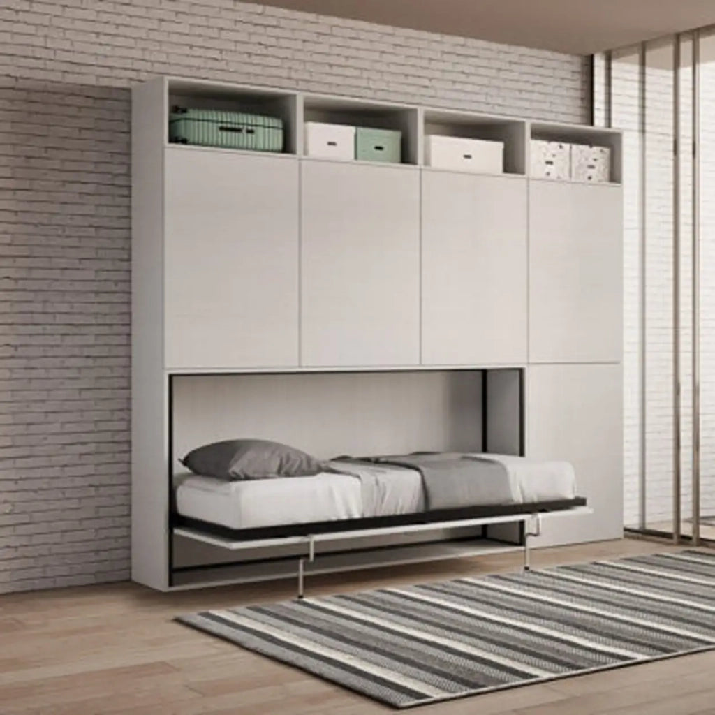 Letto singolo a scomparsa Kando comp.B bianco frassino