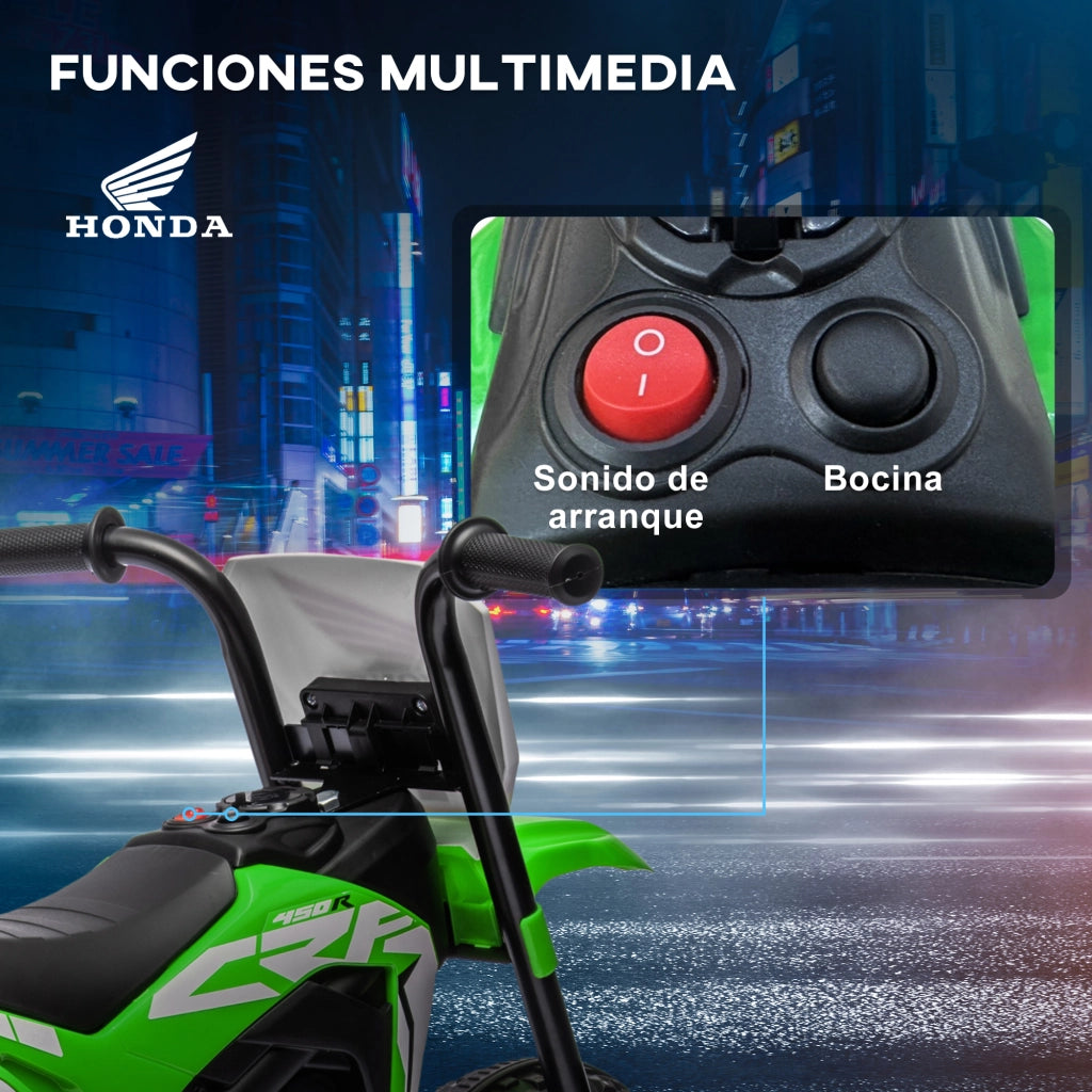 Moto Elettrica Bambini Honda CRF450RL ¨C Xylo ¨C Verde 71x40,5x43,5 cm con Suoni