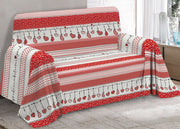Telo Arredo Granfoulard Copritutto Cotone Copriletto Multiuso Disegni Invernali OB - 2 Piazze - Dream Rosso