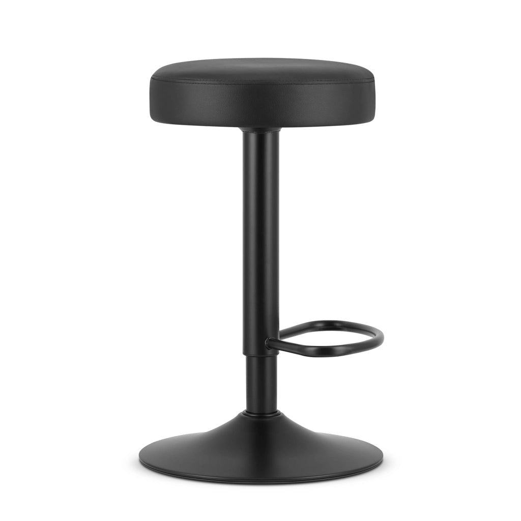 Sgabello girevole VALORA ROJST - Ecopelle nera / Base nera x 2