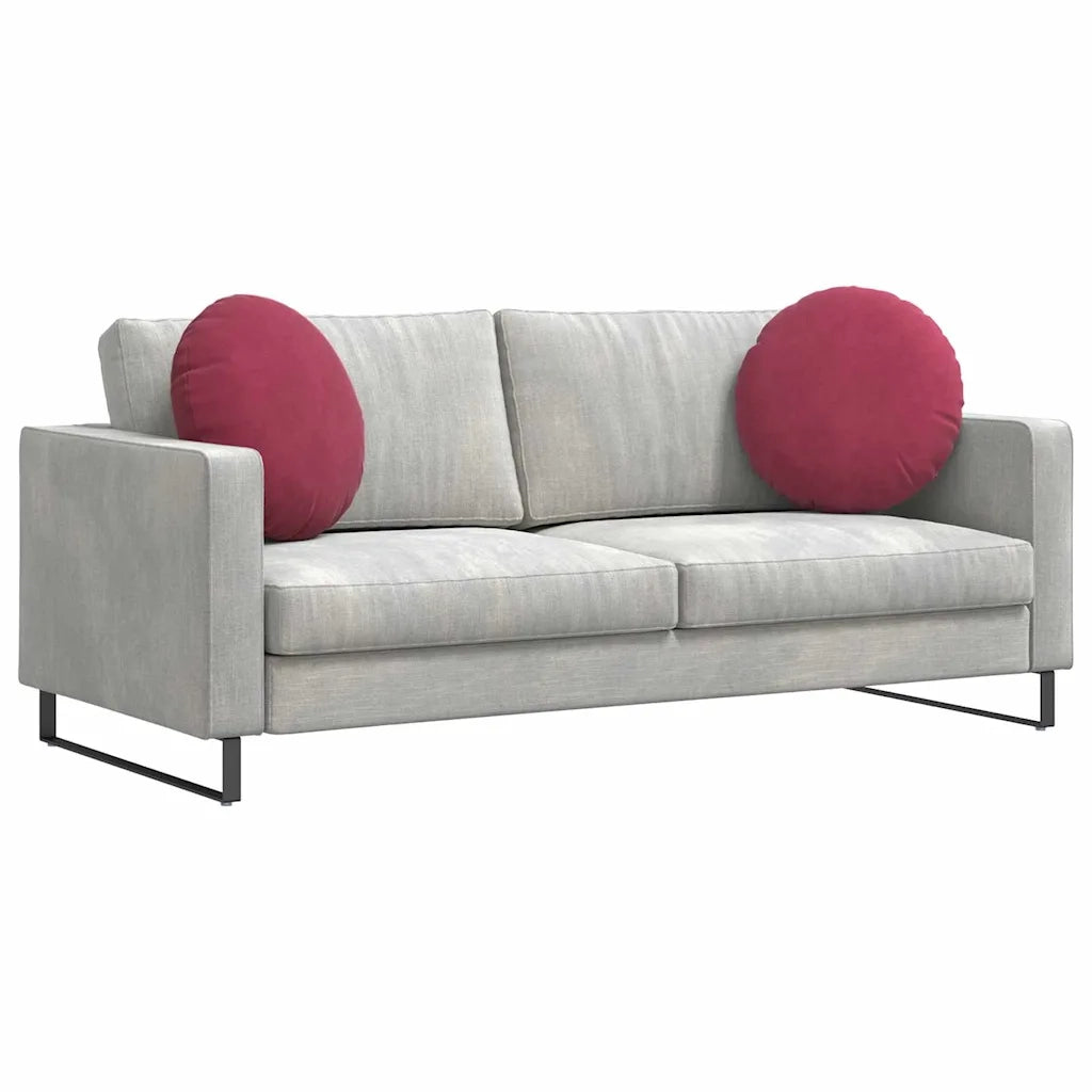 Cuscini per Seduta 2 pcs Rosso Vino Ø50 x 19 cm Velluto