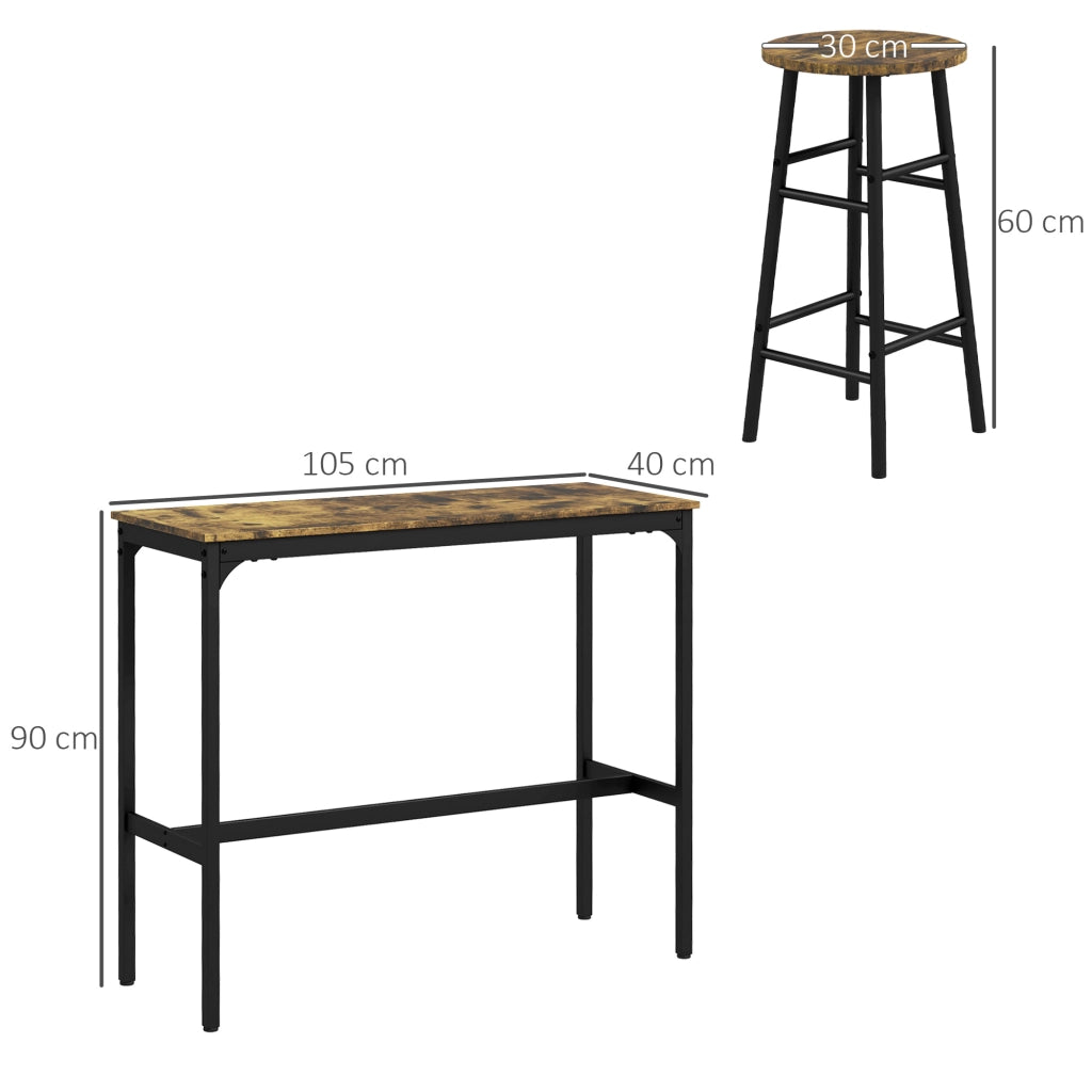 Set Tavolo da Pranzo e Sedie 5 Pezzi ¨C zephmum ¨C Rettangolare, Nero e Marrone