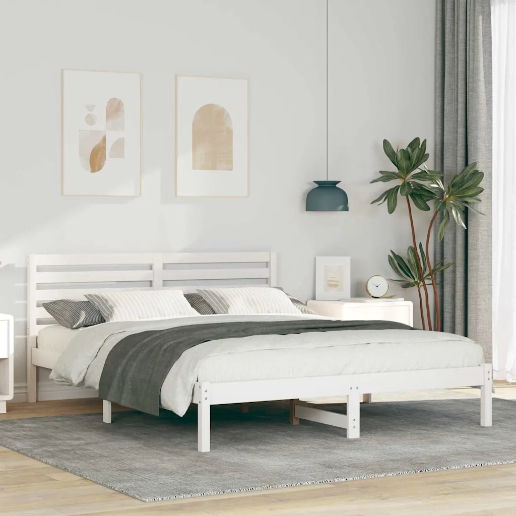 Struttura del letto Bianco 140 x 200 cm Pino massello