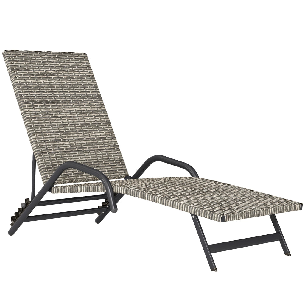 Chaise Longue in Resina Intrecciata ¨C zephmum ¨C Marrone 156x62x96cm