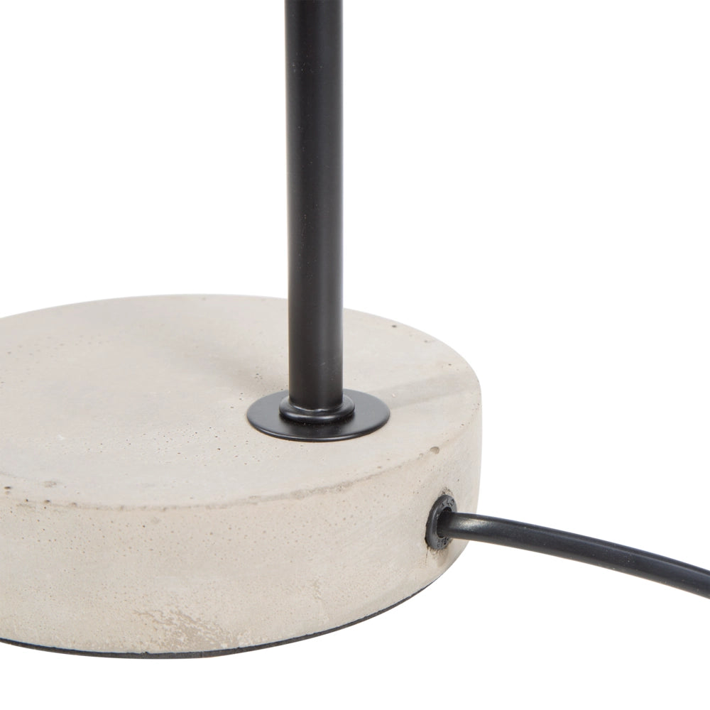 Lampada da Tavolo di colore Nero stile Industriale Fari Orientabili con Base in Cemento  37cm