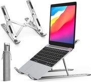 Stand per laptop multifunzionale pieghevole - Sosteggi tablet ergonomico con cassetta - Leggero e spazievenditore - Compatibile con iMac, Laptop, Notebook, Tablet