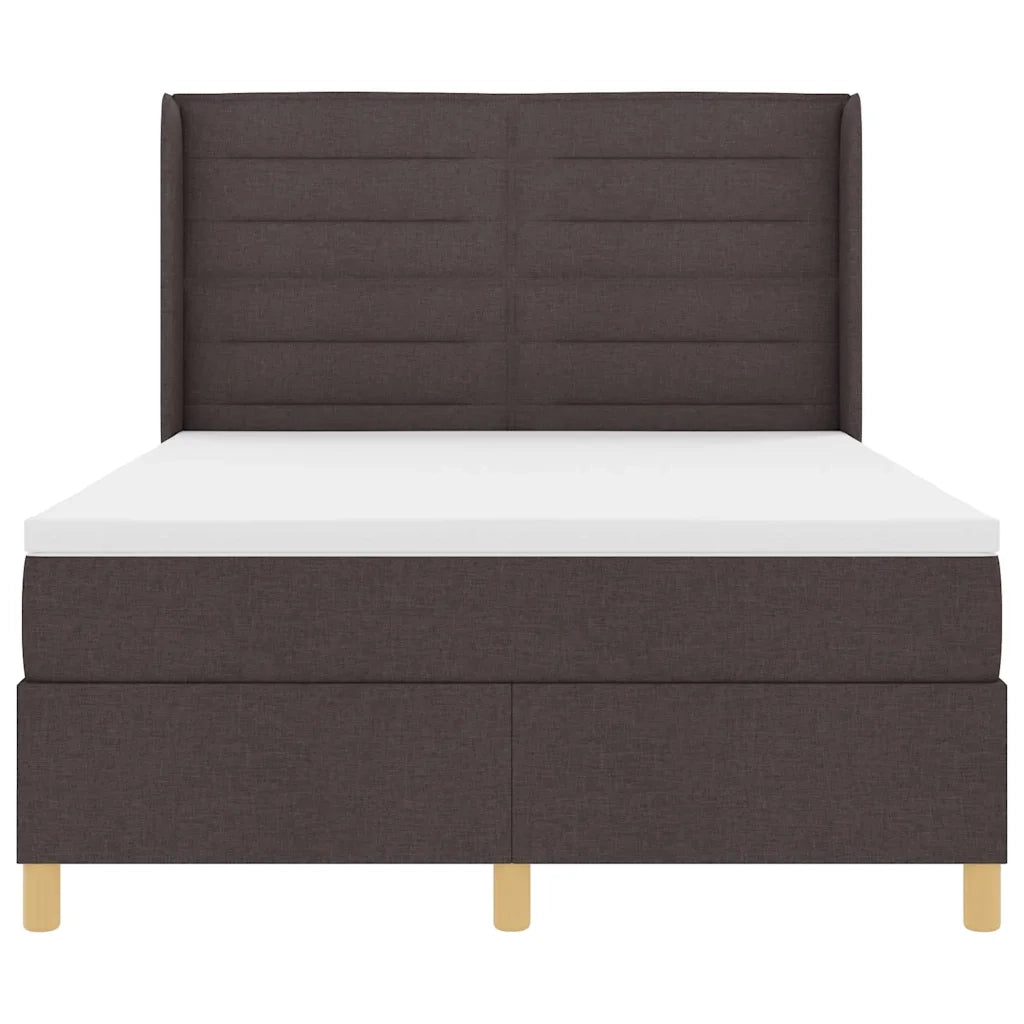 Letto a molle con strisce LED Marrone 140 x 200 cm Tessuto 3343633