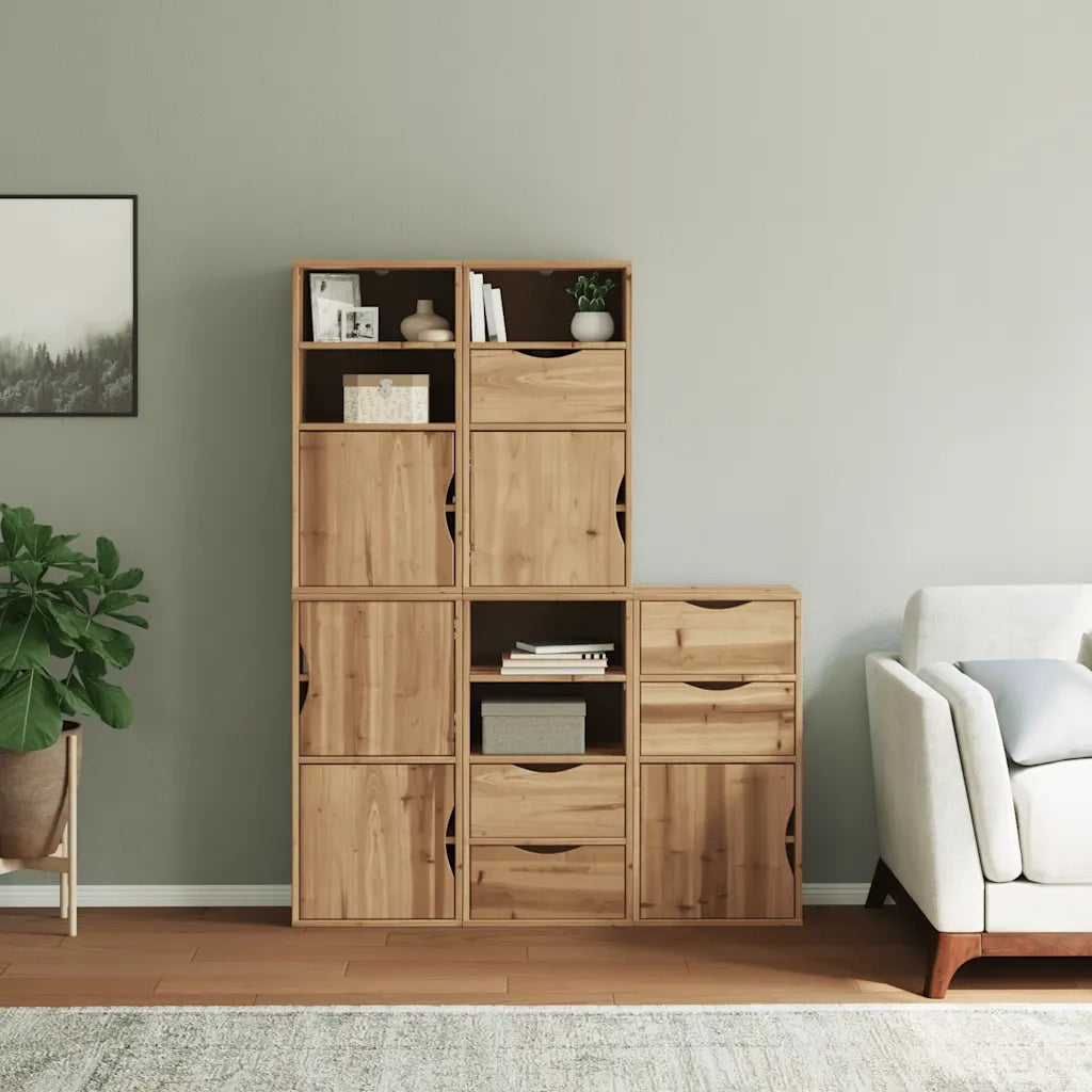 Armadietti Laterali 5 pz ODDA 40x24x79 cm Legno Massello Pino 3365356