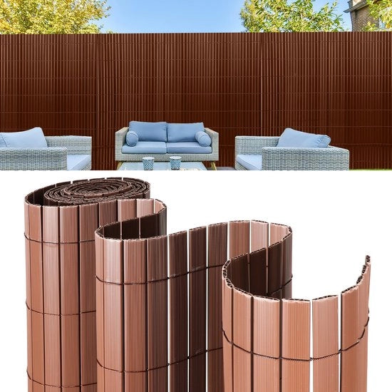 Pannelli di separazione per giardino e terrazza 0,8x4m in PVC, forma V, per separazione giardino e schermo per balcone, resistente al vento e al tempo, resistente ai raggi UV.