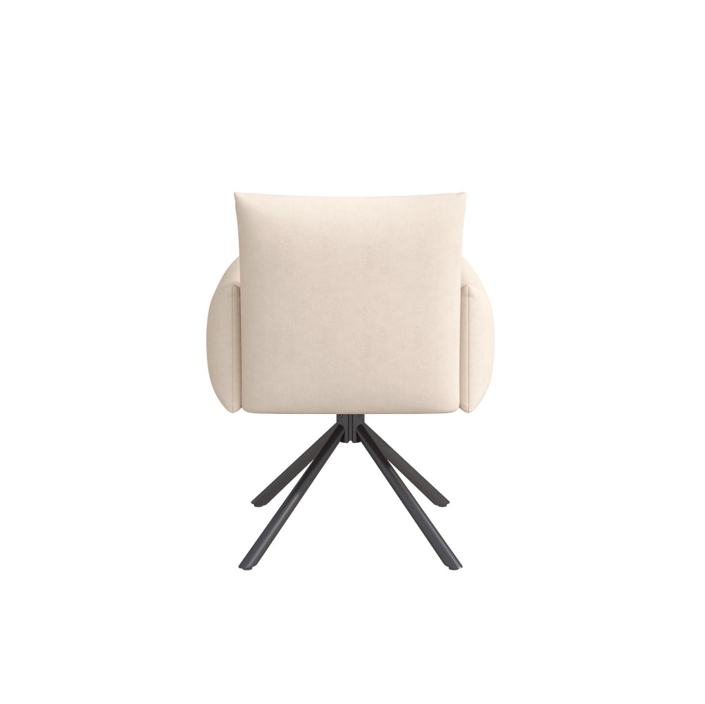 Set di 2 sedie girevoli beige in velluto con braccioli