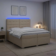 Letto box spring con materasso Crema 200 x 200 cm Tessuto 3454955