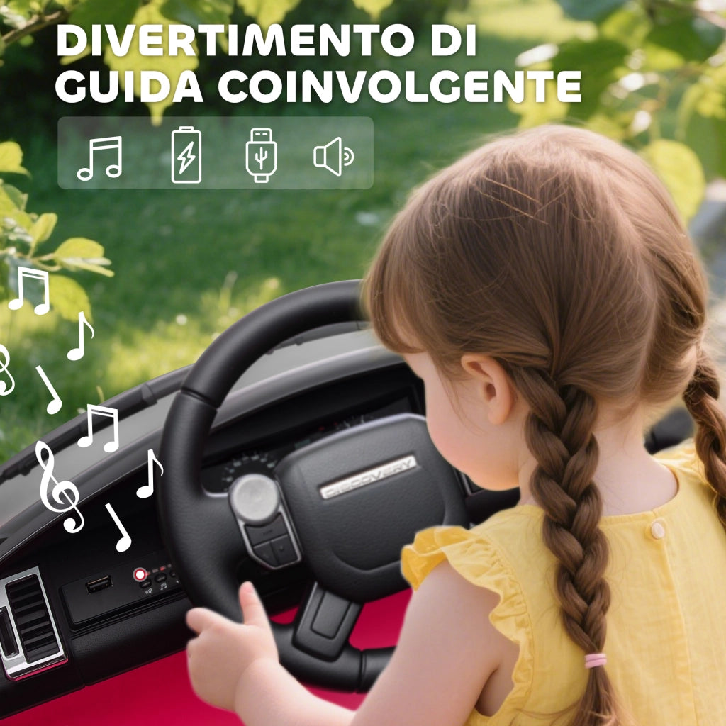 Auto Elettrica per Bambini Land Rover con Telecomando e LED ¨C zephmum ¨C 105x68.5x58 cm Rosa