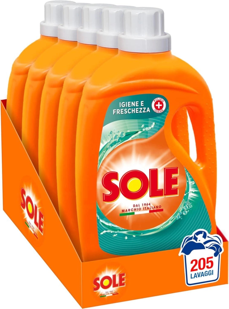 SOLE SET 5 CONFEZIONI DETERSIVO LIQUIDO PER UN TOTALE DI 205 LAVAGGI IGIENE & FRESCHEZZA
