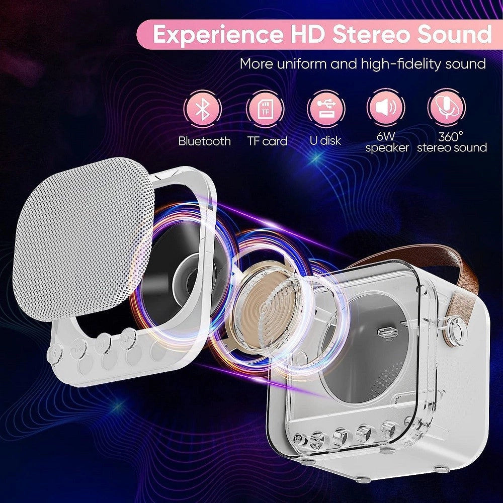 Trade Shop - Sistema Karaoke Bluetooth Con Microfono Altoparlante Portatile Con Maniglia Audio -