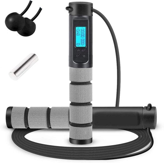 Manubrietta digitale con contapassi per bastone da fitness - Regolabile velocità per allenamento fitness - Adatto per uomini, donne, bambini e ragazze