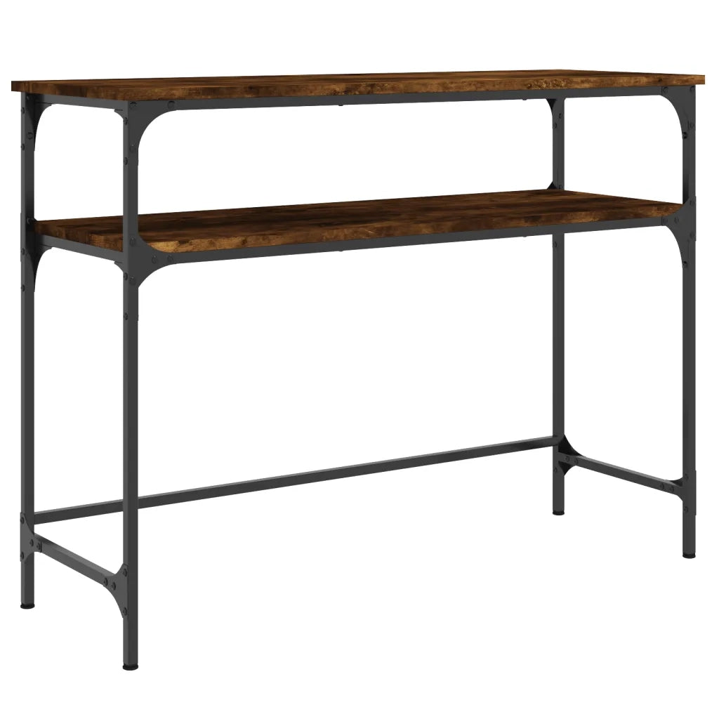 Tavolino Consolle-Tavolino da soggiorno-Tavolo Rovere Fumo 100x35,5x75cm Legno Multistrato