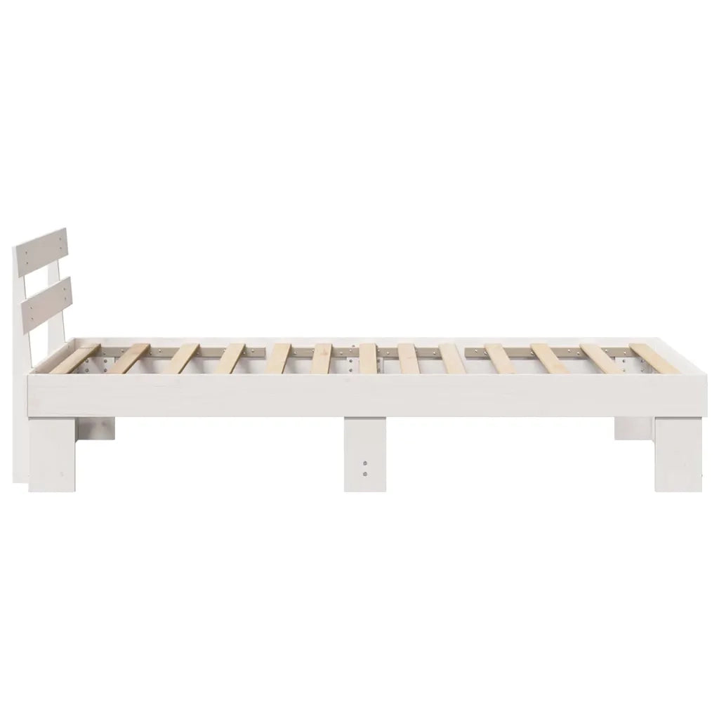 Struttura del letto Bianco 90 x 190 cm Pino massello 872465
