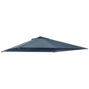 TETTO DI RICAMBIO 3X3M, TELO SOSTITUTIVO PER GAZEBO IN POLIESTERE CON 8 FORI DI VENTILAZIONE, GRIGIO