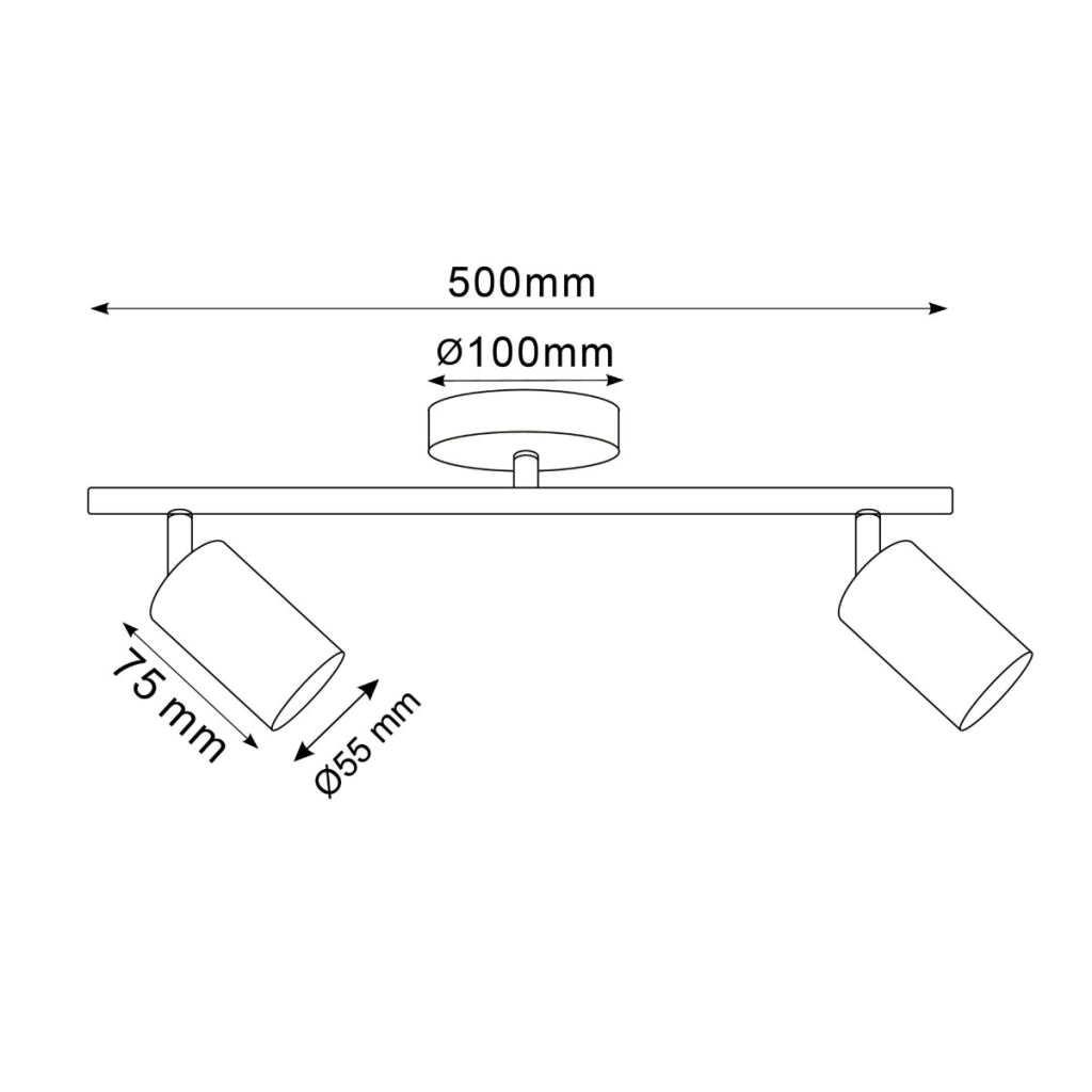 Plafoniera/Applique doppio spot oro 2xGU10 10W Polux
