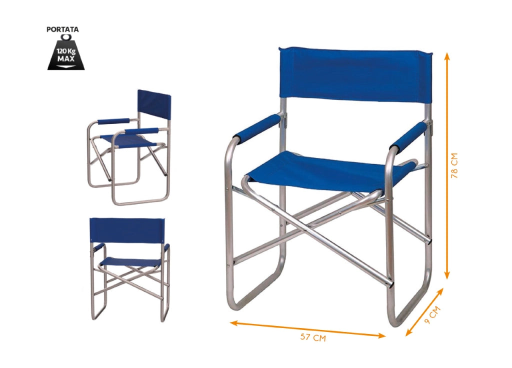 Sedia Regista Camping Spiaggia Giardino Pieghevole Portatile Con Schienale Hollywood - Hollywood - Natural