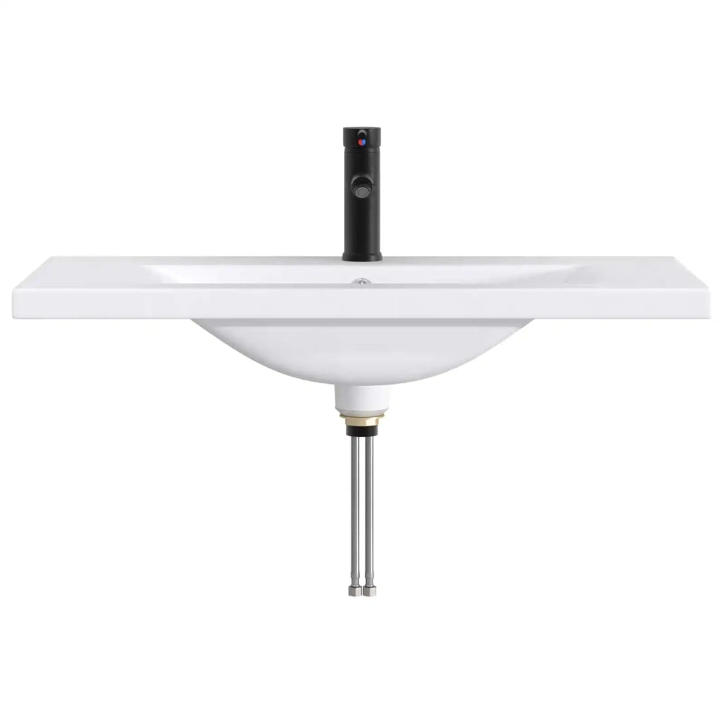 Lavabo da bagno Nero Opaco 81 x 40 x 17,5 cm Metallo 890237
