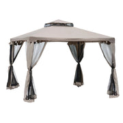 GAZEBO DA GIARDINO CON ZANZARIERA IN METALLO E POLIESTERE 294 X 294 CM