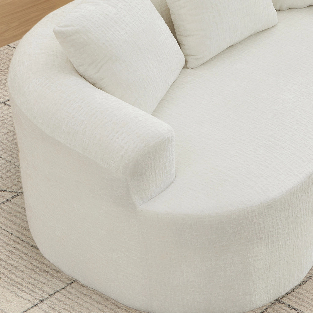 Divanetto Curvo con Cuscini ¨C MINIMAL ¨C Chenille, 2 Posti, Senza Montaggio