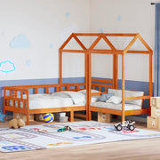 vidaXL Set Dormeuse con Tetto Marrone Cera 80x200 cm Massello Pino