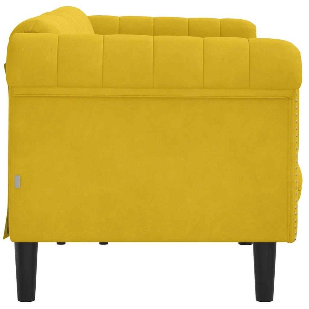 Divano | Divano da soggiorno | Sofa a 3 Posti Giallo in Velluto