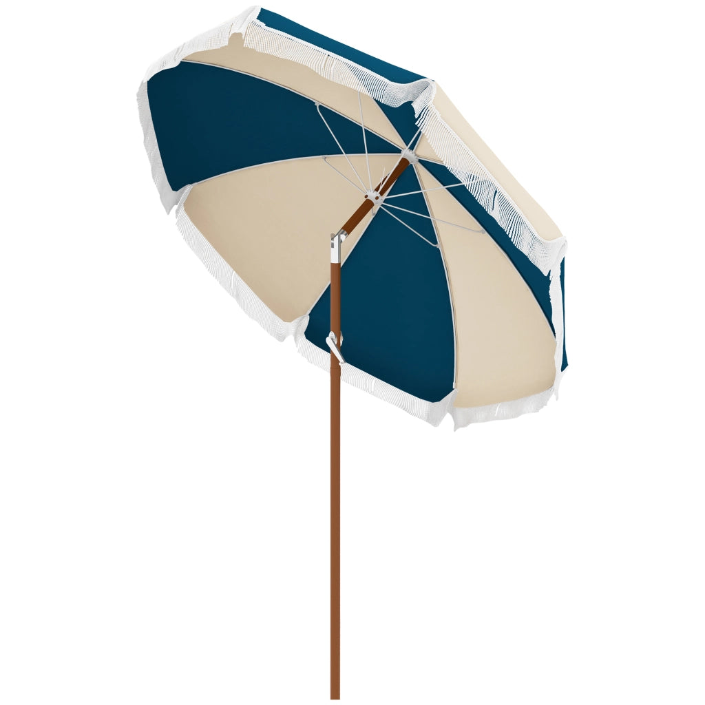 Ombrellone inclinabile tondo 225 cm ¨C zephmum ¨C vintage blu e beige