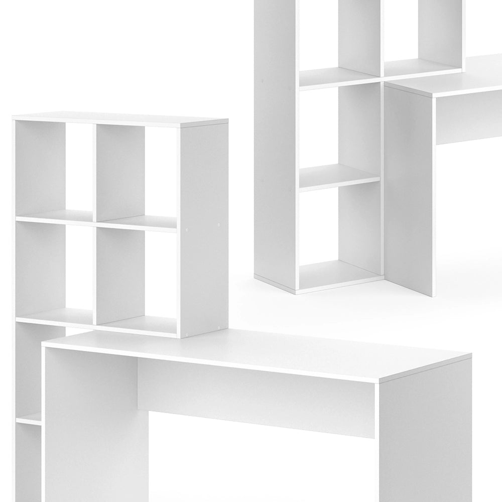 Vicco Scrivania con ripiani Bianco 166.8 x 59 cm