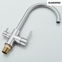 Felice | Rubinetto per acqua potabile a 3 vie in argento spazzolato premiu |Miscelatore cucina ad osmosi in acciaio inossidabile|Filtra 3 connessioni