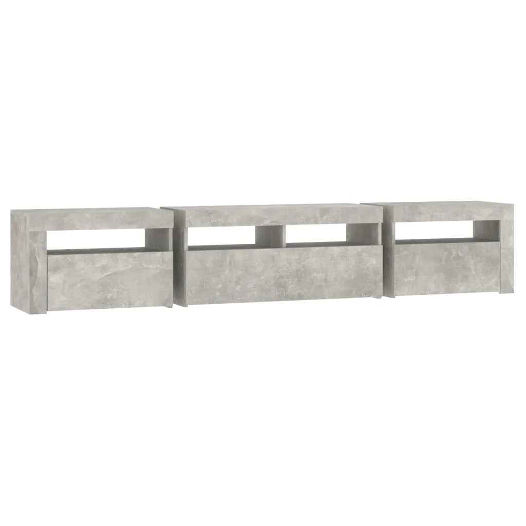 Mobile Porta TV con Luci LED Grigio Cemento 210x35x40 cm 3152733