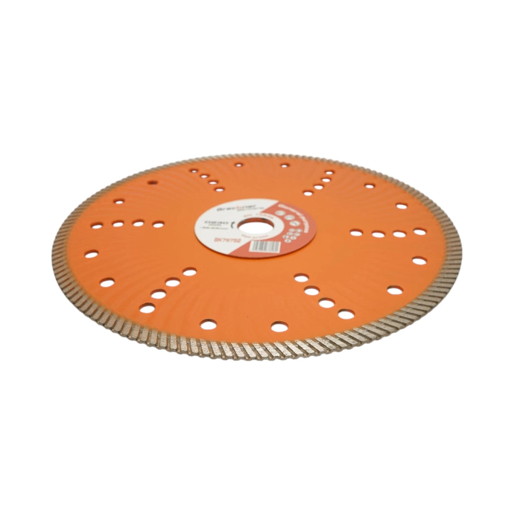 Disco diamantato turbo 230x22,23 mm, segmento 10 mm per piastrelle, autobloccanti, mosaici, pietre dure, marmo, granito Breckner Germany