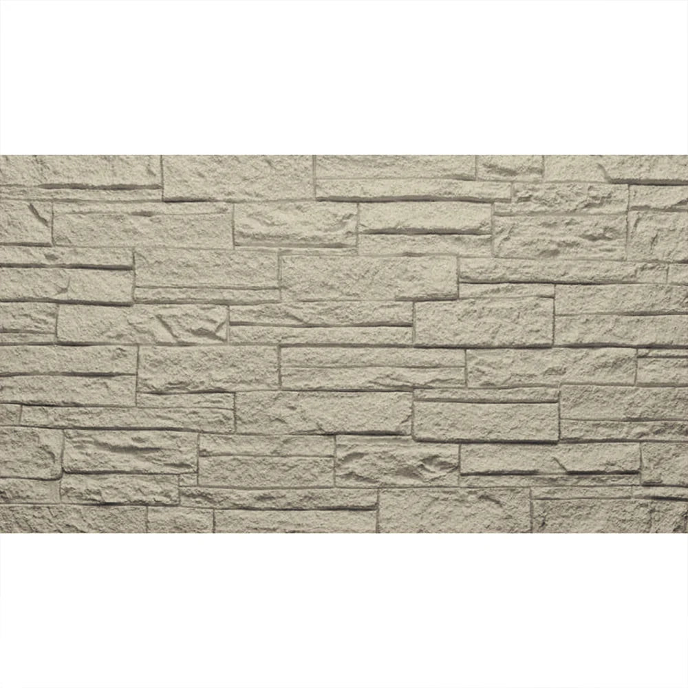 Pannello decorativo effetto pietra mattoni 3D set 12 pz 8,6 mt2 rivestimento murale in PU 120 x 60 x 2,5 Greige Tortora