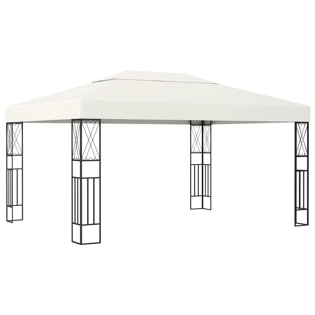 Gazebo con Stringa di Luci LED 3x4 m in Tessuto Crema cod mxl 66257