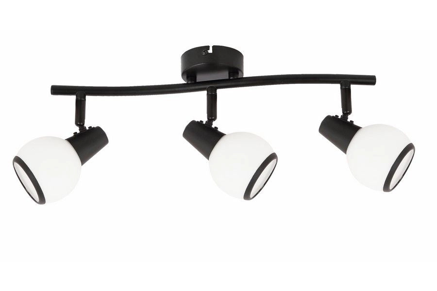 Plafoniera Reality Loris nera tripla orientabile 45 cm