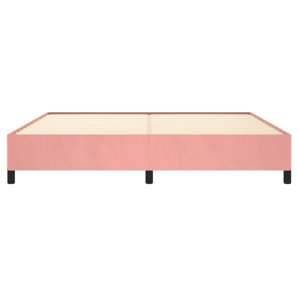 Letto matrimoniale | Letto per adulti | Giroletto Rosa 200x200 cm in Velluto