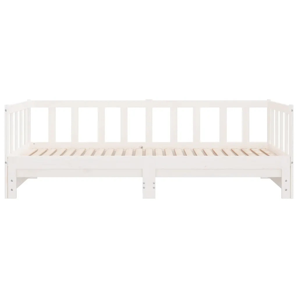 Dormeuse Estraibile Bianca 2x(90x200) cm Legno Massello di Pino