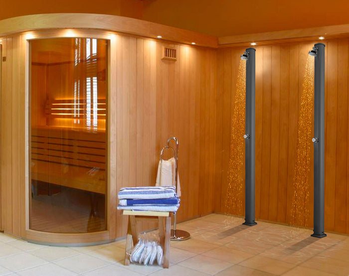 Doccia Solare da Giardino 25L Miscelatore e Lavapiedi Arkema Jolly S Champagne Bronze