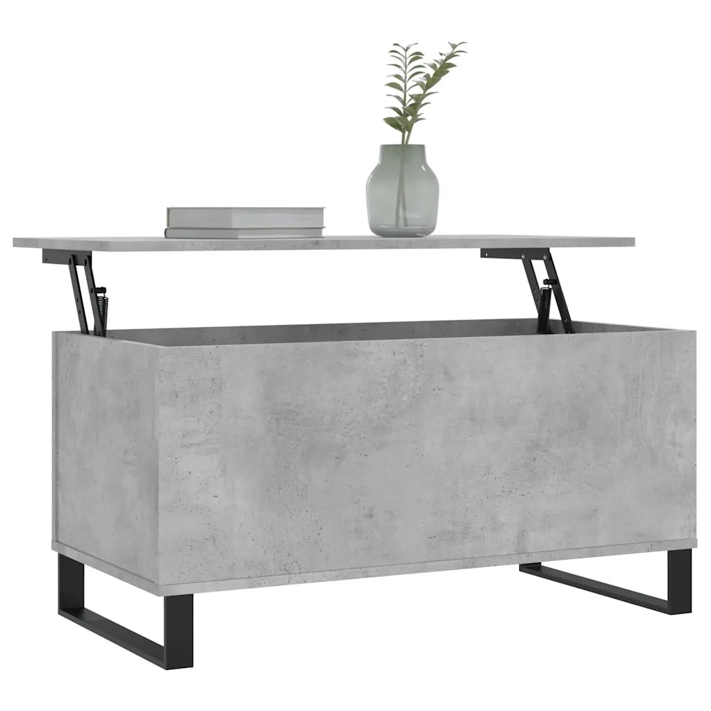 Tavolino Salotto Grigio Cemento 90x44,5x45 cm Legno Multistrato 830984