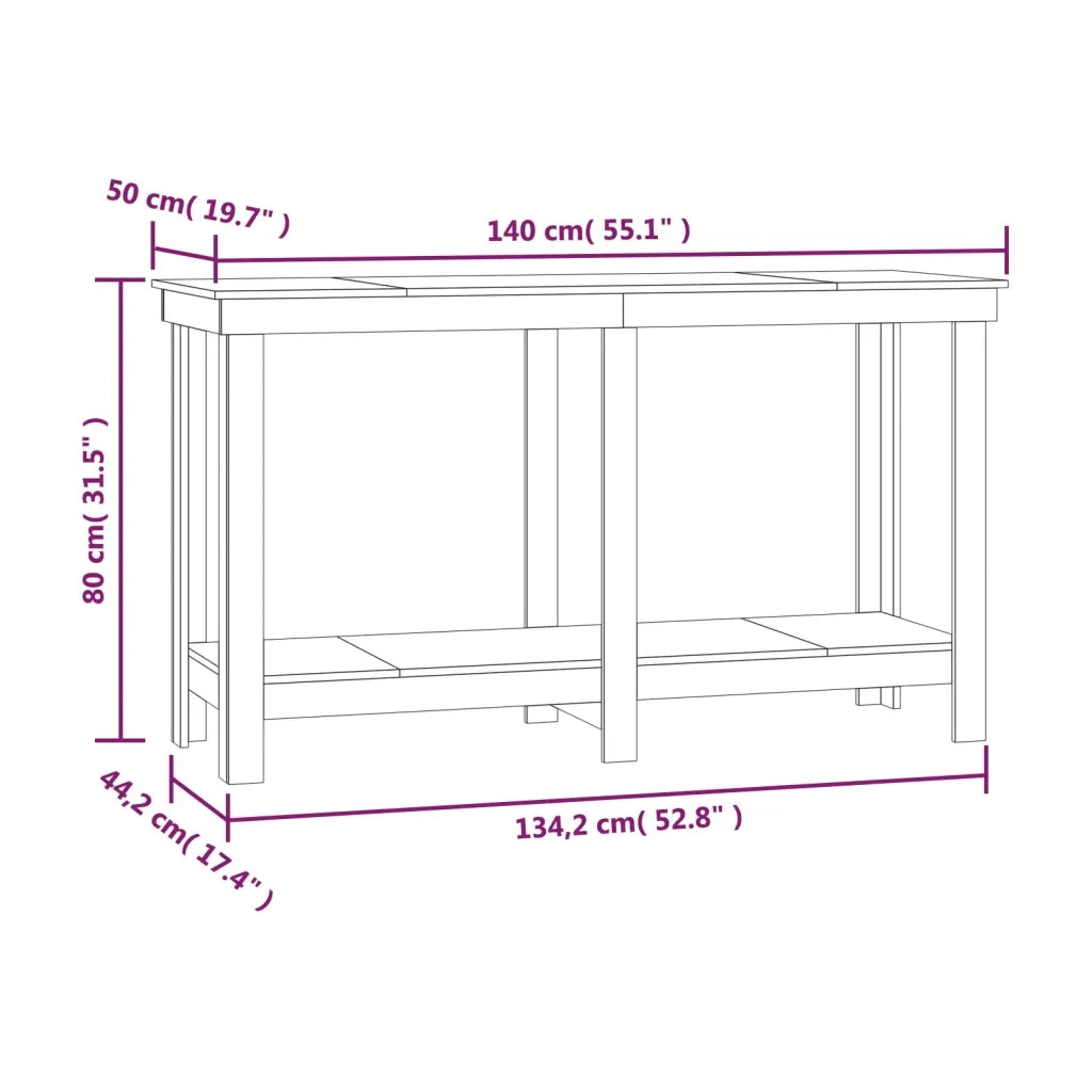 Banco da Lavoro 140x50x80 cm in Legno Massello di Pino CFW8873201
