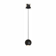 Bora Lampada a sospensione sferica LED 8,5W 36º 2700K finitura nero opaco per illuminazione d'accento di interni professionali e residenziali