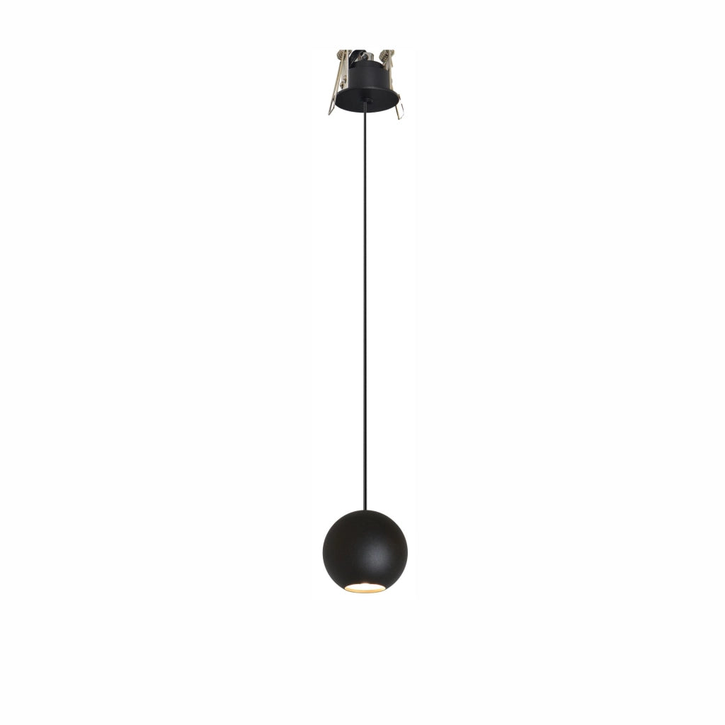 Bora Lampada a sospensione sferica LED 8,5W 36º 2700K finitura nero opaco per illuminazione d'accento di interni professionali e residenziali